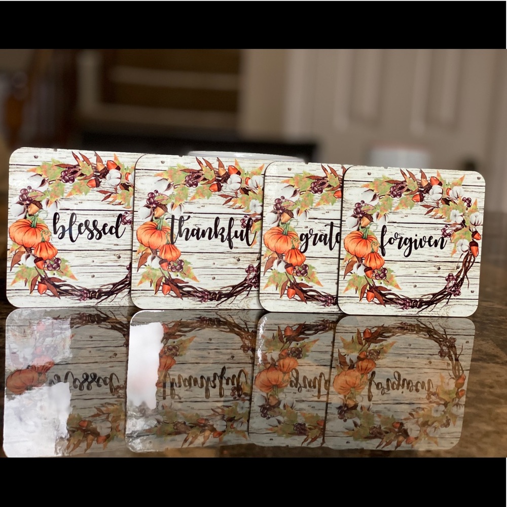 Fall Themed Coaster Set - Picture 2 of 2